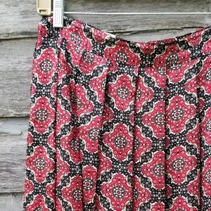 Silk Vintage Floral Medallion Print Skirt